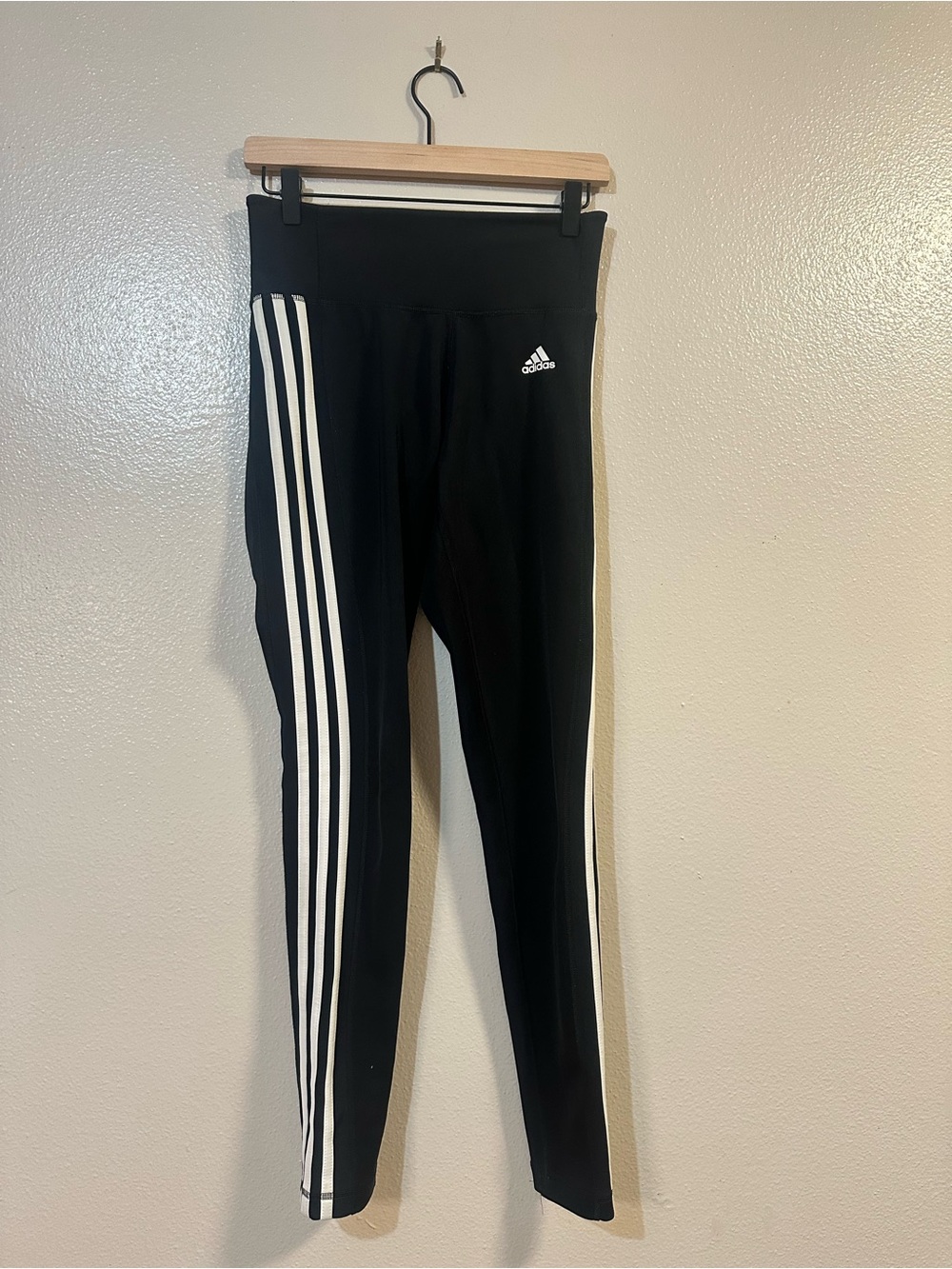 Adidas Black High-Waisted 3-Stripe Leggings